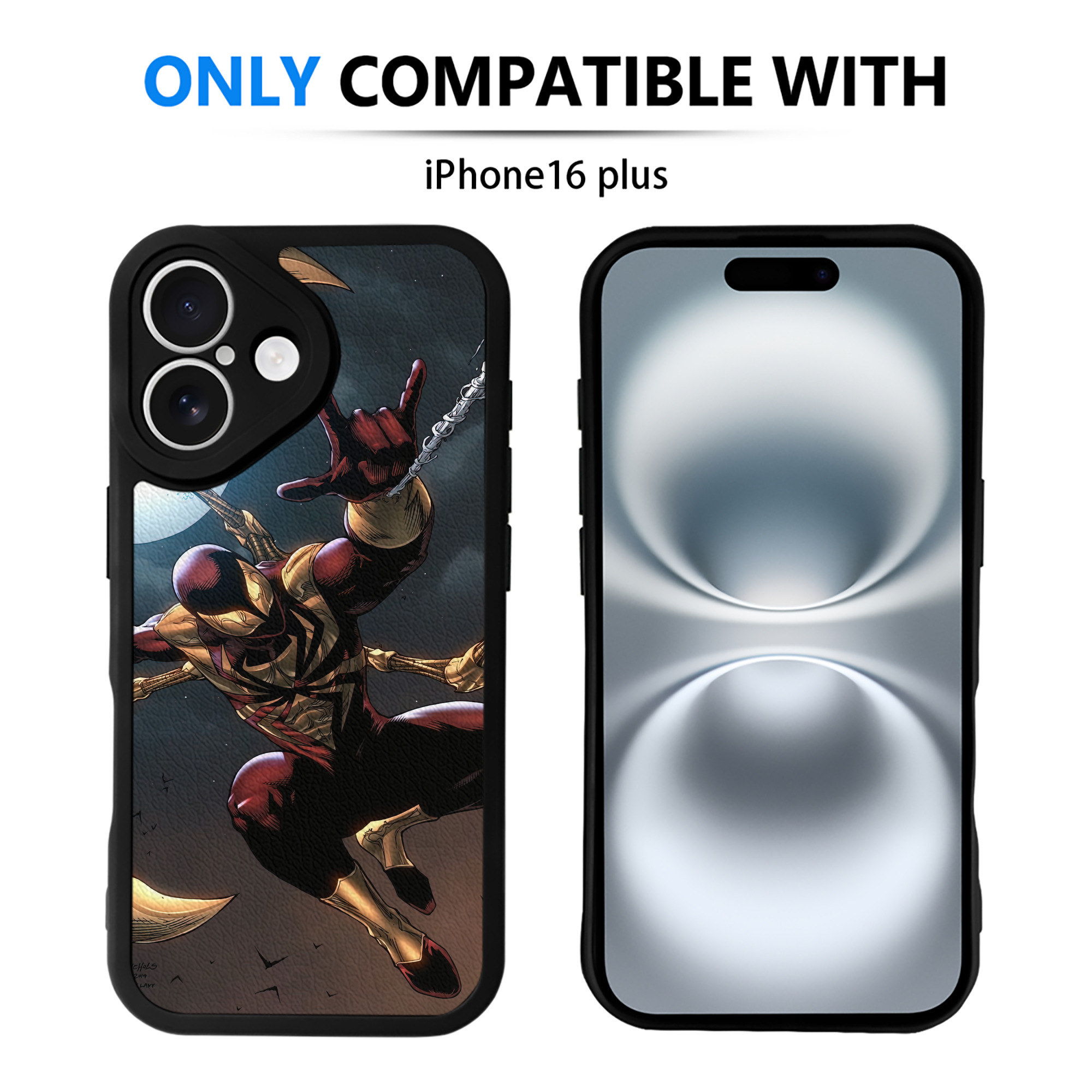 Spider Man スパイダーマン 【iPhone 16シリーズ対応】シリコンスマホケース（レザー調） 材質：シリコン